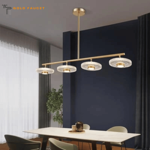 Micle Gold Linear LED 4-Light Kitchen Island Light for Dining Room
