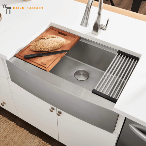 Ruvati Stainless Steel Workstation front-Apron Farmhouse Sink 16 Gauge,