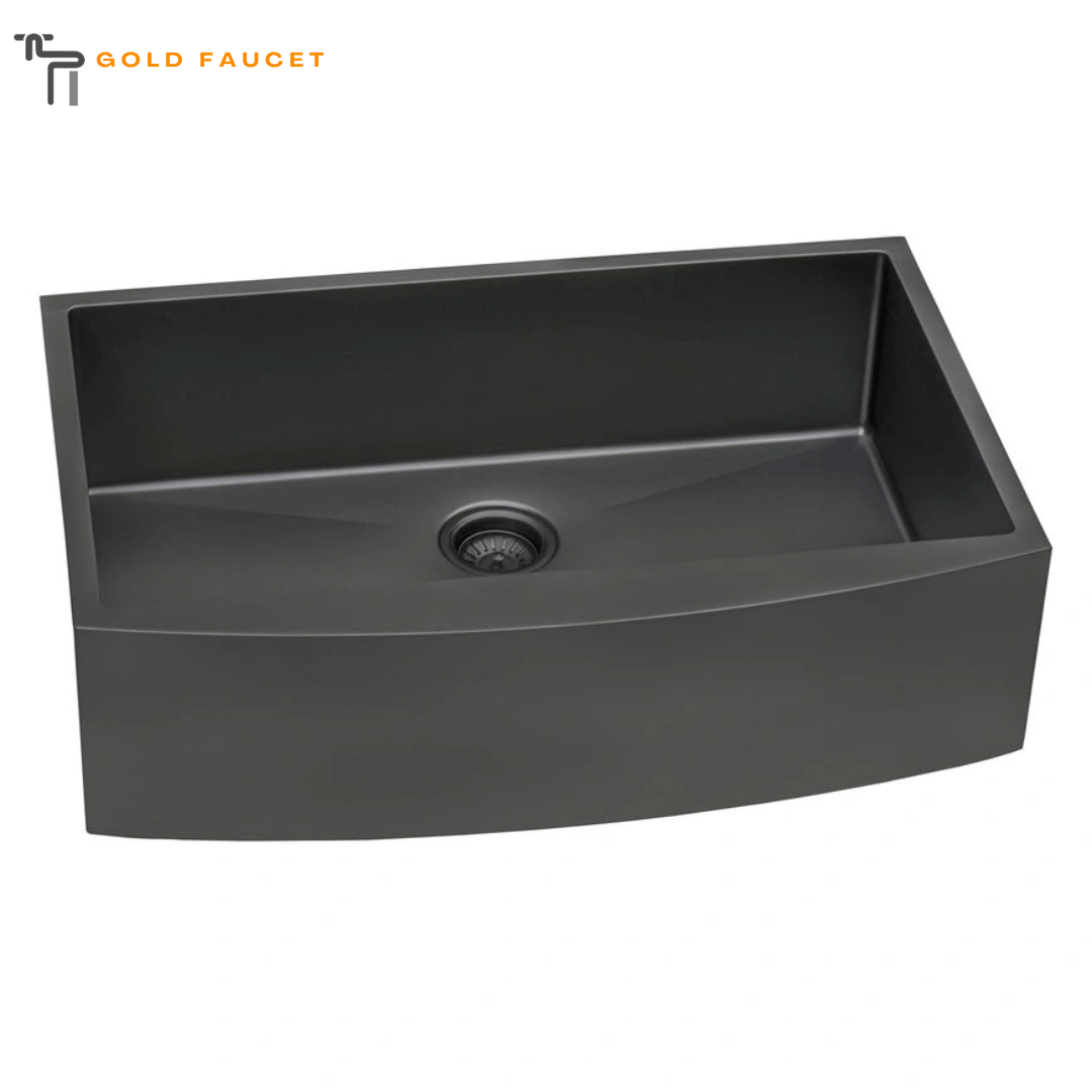 Ruvati Stainless Steel Apron Farmhouse Sink Gunmetal Matte Black
