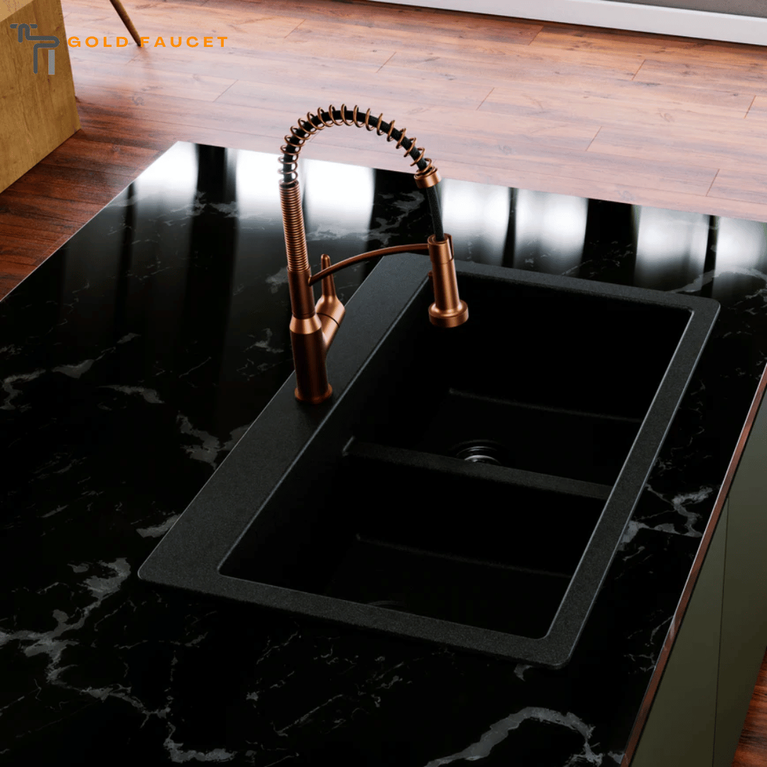 Brushed Copper Kitchen Faucet 1.8 GPM Single Lever Handle Lead Brass
