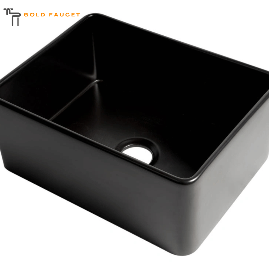 ALFI brand Fireclay Farmhouse Sink Black Matte No Faucet Hole