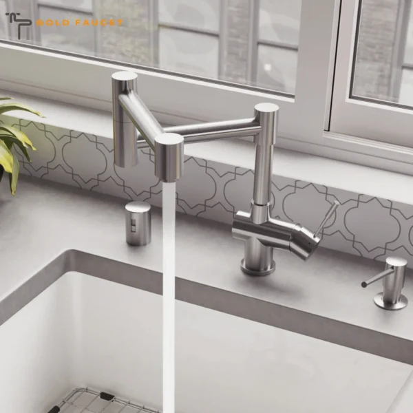 Stainless Steel Kitchen Faucet ALFI Solid Brushed  Retractable Single Hole