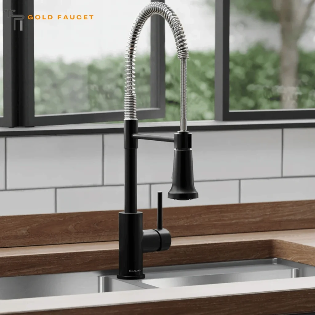 Matte Black and Chrome Kitchen Fauce
