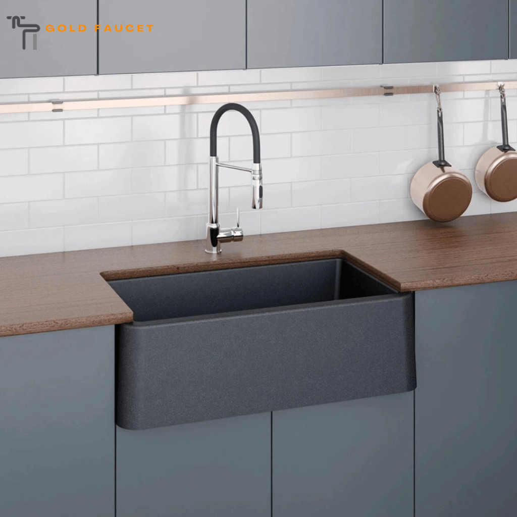 Black Metallic Farmhouse Sink