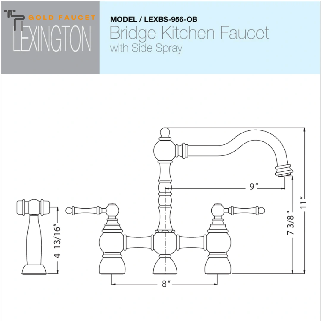 Houzer Kitchen Faucet Lexington Bridge Kitchen Faucet with Sidespray Oil Rubbed Bronze