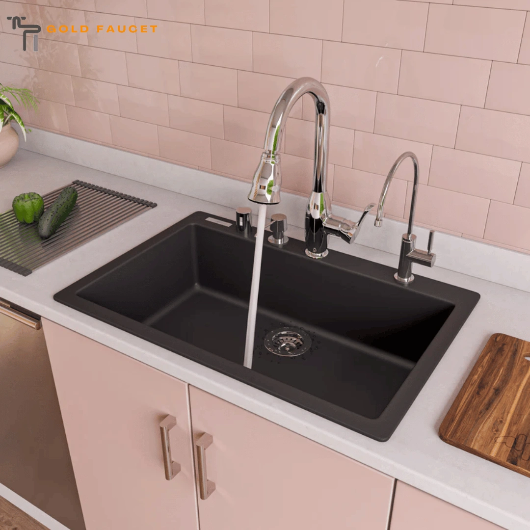 Gooseneck Spout Touch Kitchen Faucet 1.8 GPM Lever Pull Down