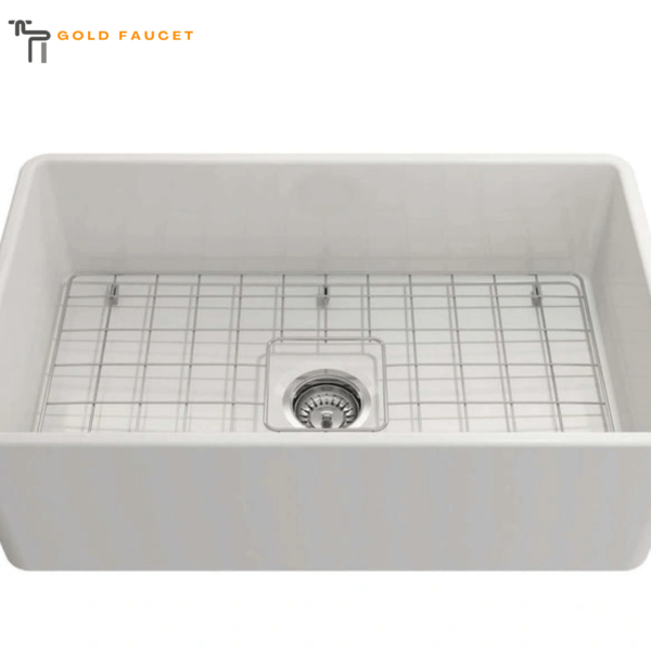 Farmhouse Apron Kitchen Sink Single Bowl White BOCCHI Classic Fireclay