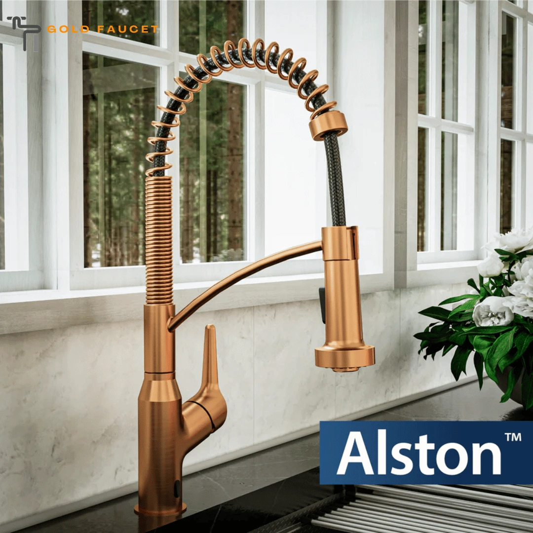 Brushed Copper Kitchen Faucet 1.8 GPM Single Lever Handle Lead