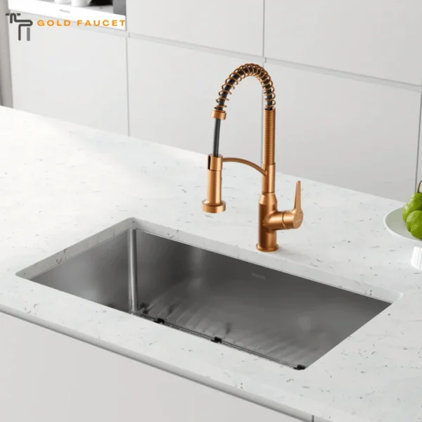 Brushed Copper Kitchen Faucet 1.8 GPM Single Lever Handle Lead Brass