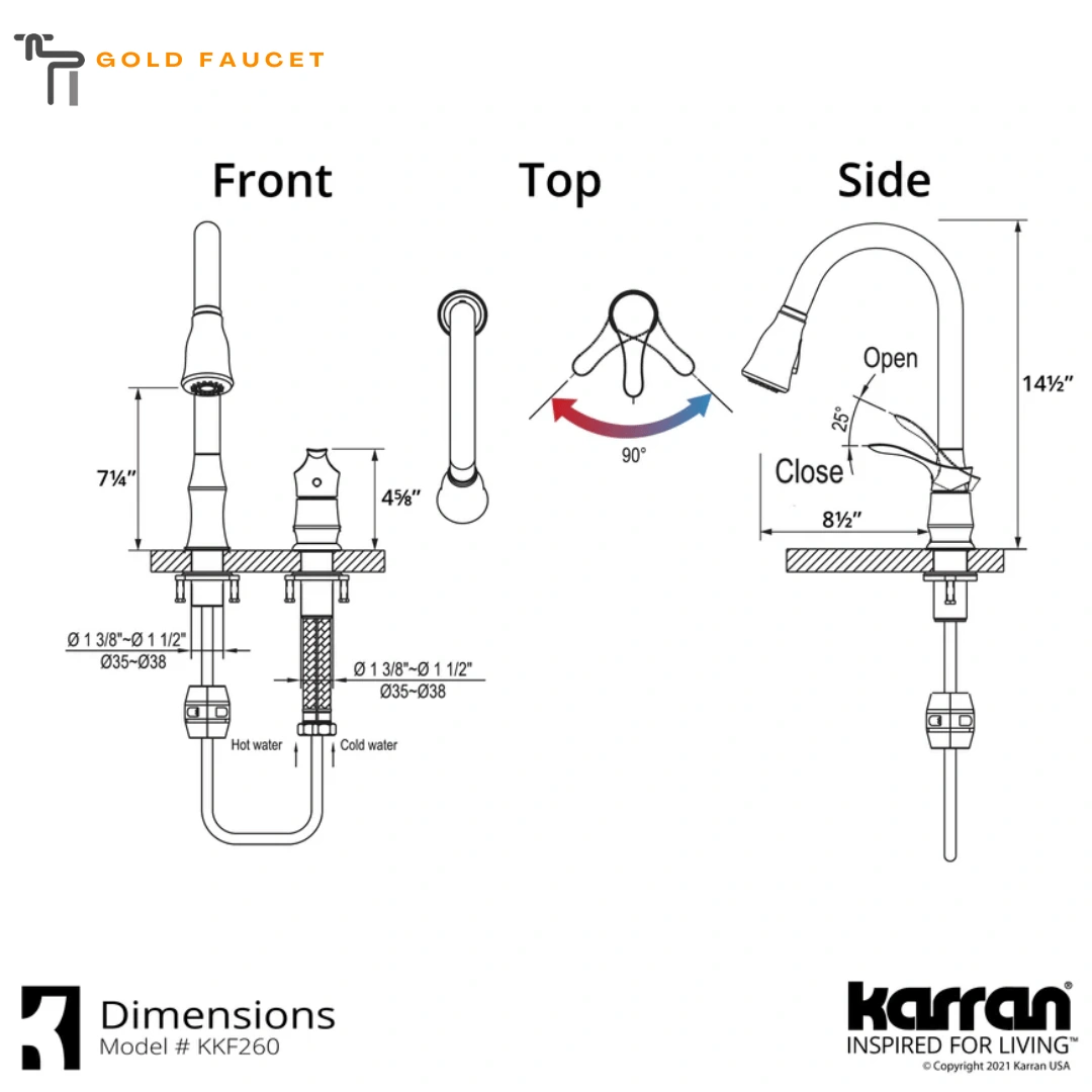 Matte Black Kitchen Faucet Karran Hillwood 1.8 GPM Single Lever Handle