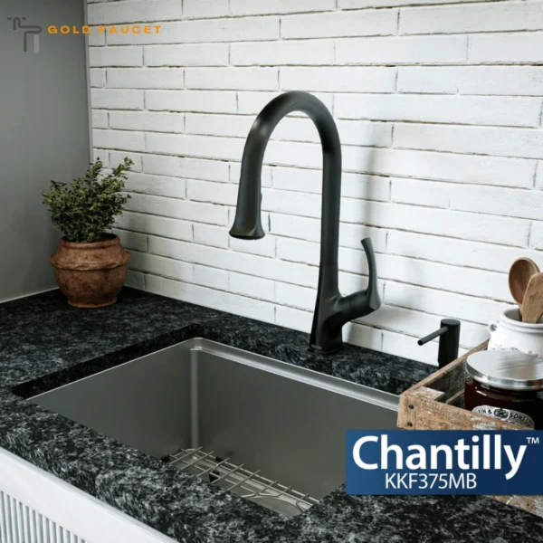 Matte Black Kitchen Faucet Touchless 1.8 GPM Single Lever Handle