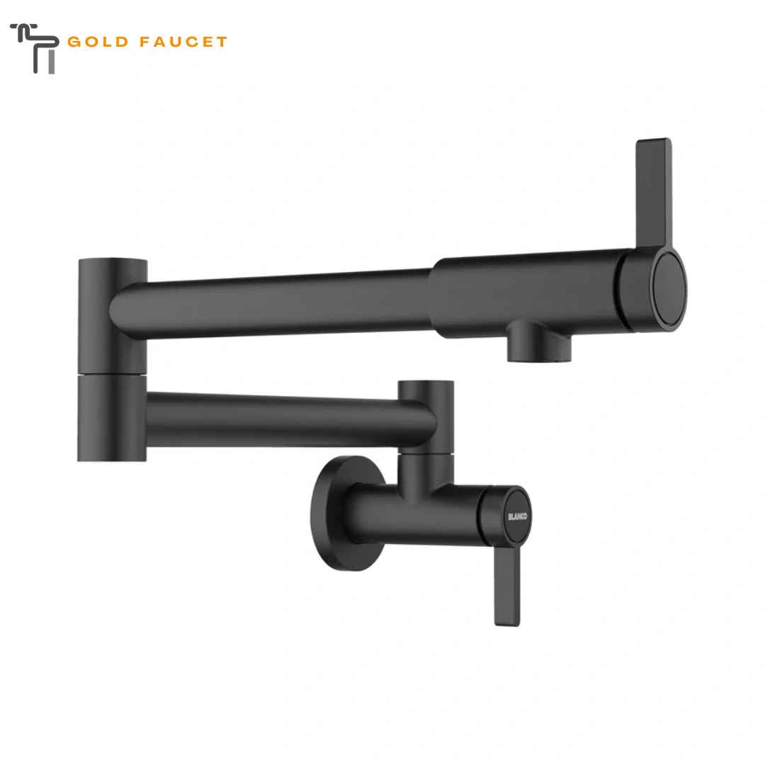 Blanco Culina kitchen faucet II Wall-Mounted Pot Filler, Matte Black, 1.5 GPM, Brass