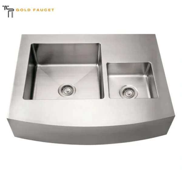Whitehaus Stainless Steel Double Bowl Farmhouse Apron Sink