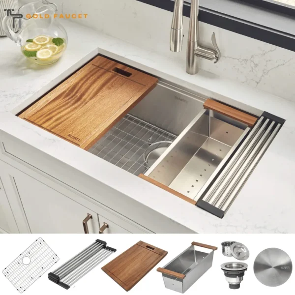 Ruvati Roma Workstation commercial Sink Undermount Stainless Steel 16 Gauge