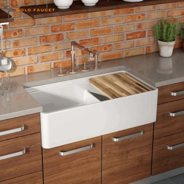 Latoscana Commercial workstation sink Double Bowl with Accessory Ledge White