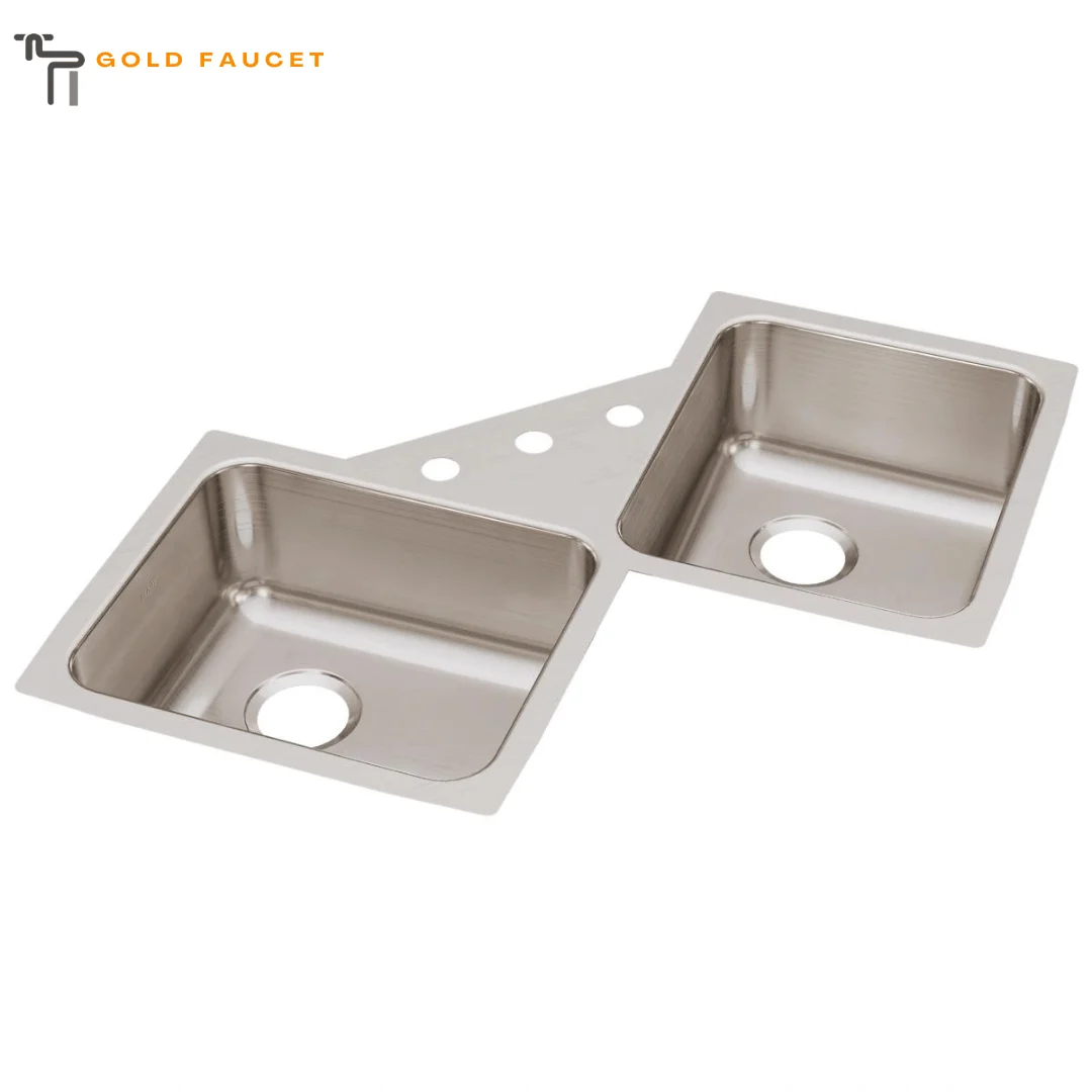 Elkay Lustertone Classic Corner Kitchen Sink Stainless Steel Lustrous Satin