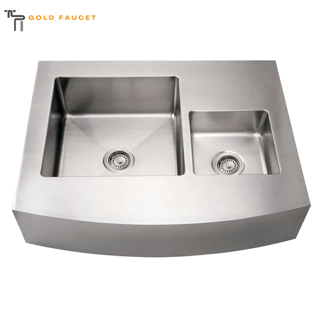 Whitehaus Stainless Steel Double Bowl Farmhouse Apron Sink