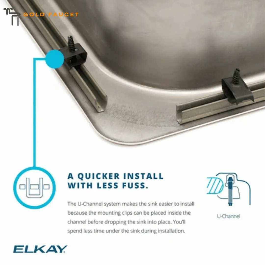 Lustertone Stainless Steel Drainboard Kitchen Sink Lustrous Satin 3 Faucet Holes