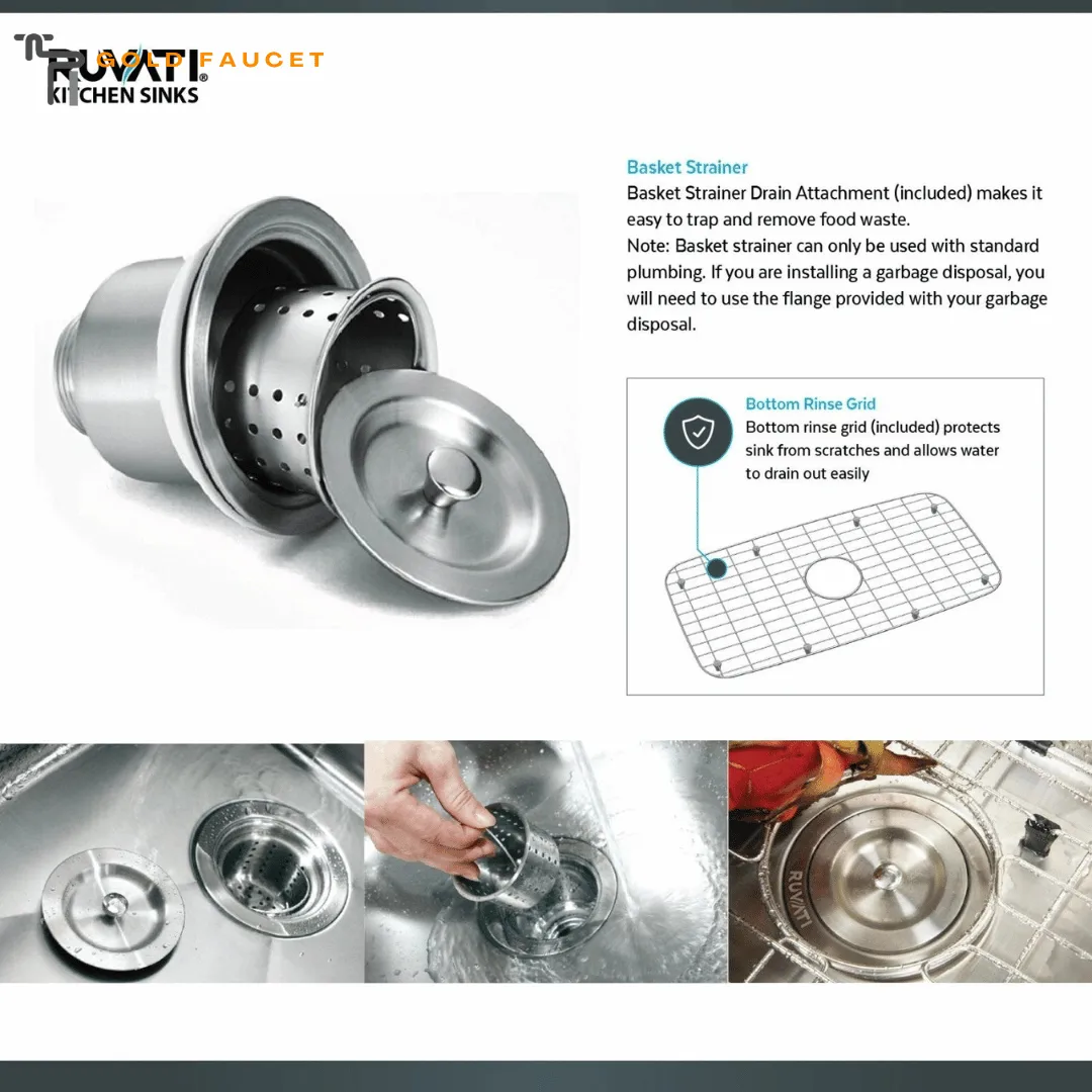 Ruvati Gravena Corner Kitchen Sink Undermount Stainless Steel